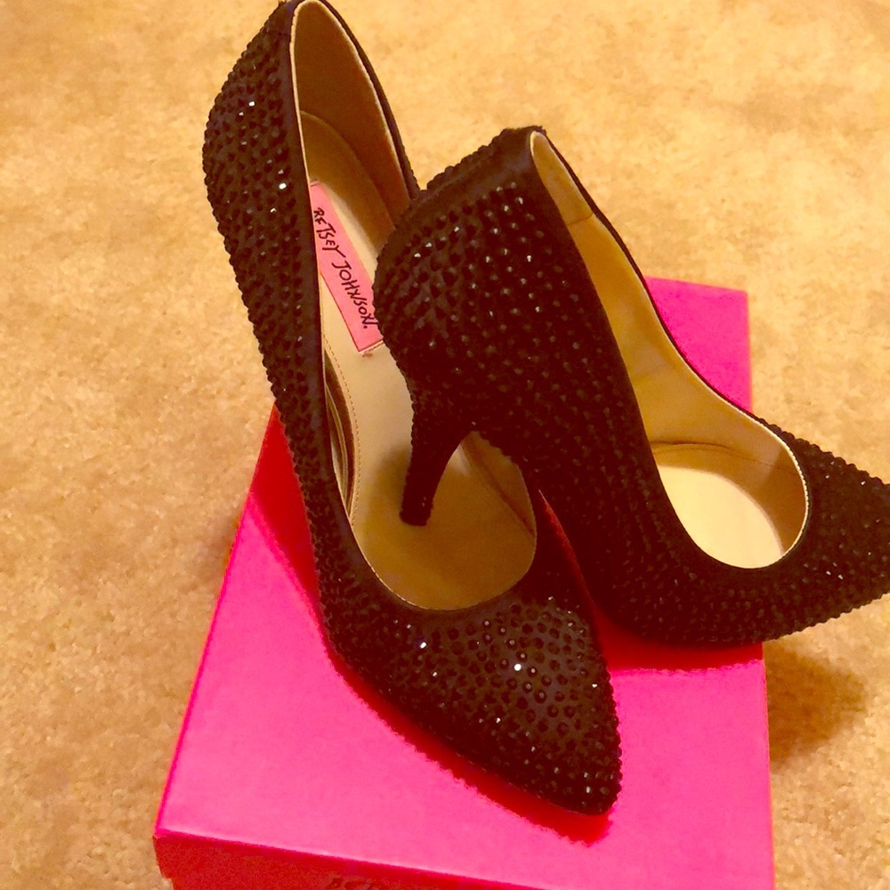 Black rhinestone Heel